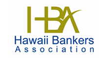 The Hawaii Bankers Association logo featuring the initials “HBA” in gold and the organization name in blue text below on a white background.